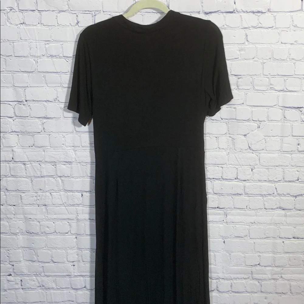 The Main Street Exchange Womens Short Sleeve Maxi Dress Black S Casual Minimal - Picture 6 of 7